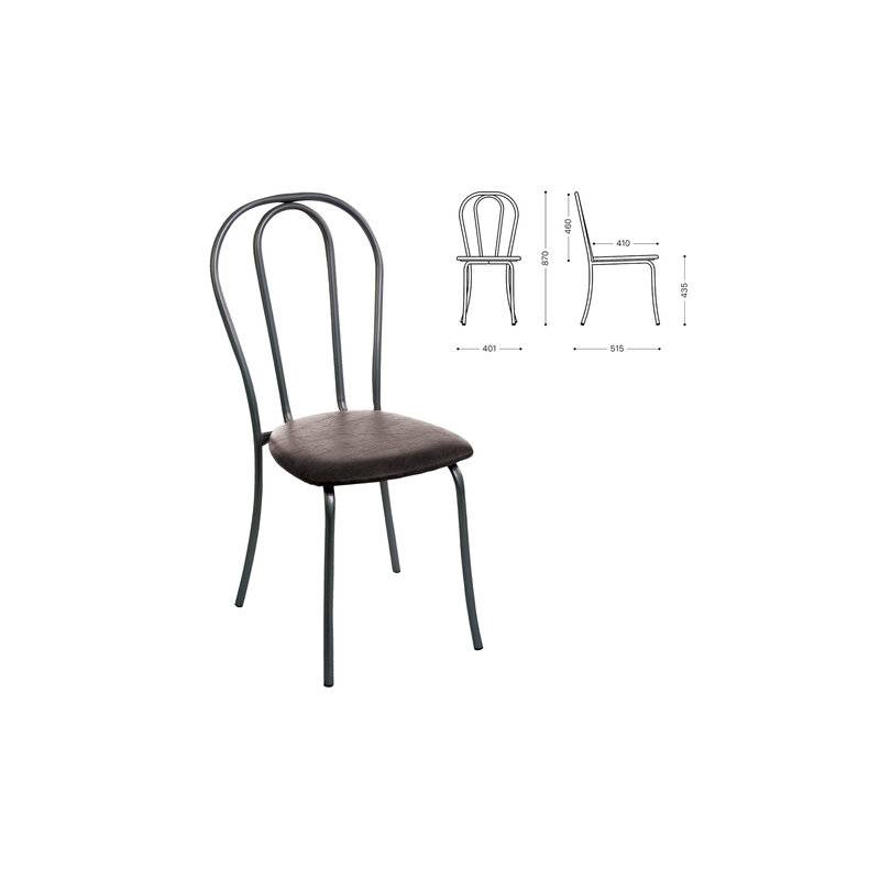 Стул для столовых, кафе, дома "Вереск", черный каркас, кожзам черный, СМ7/6-05 К-01 главное фото