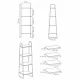 Стеллаж на металлокаркасе "Скандинавия-14", 450*385*1470 мм, 4 полки ЛДСП, белый/дуб, CТCП14 Б. Фото товара с разных ракурсов.