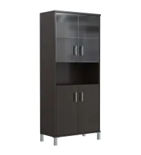 Шкаф высокий с малыми стеклянными и глухими дверьми B 430.10 Венге Магия 900х450х2054 