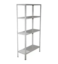 Стеллаж металл BOOMHOUSE (БУМХАУС) в1500*ш750*г300мм, 4 полки, нагрузка на стеллаж до 120 кг, белый, 291419